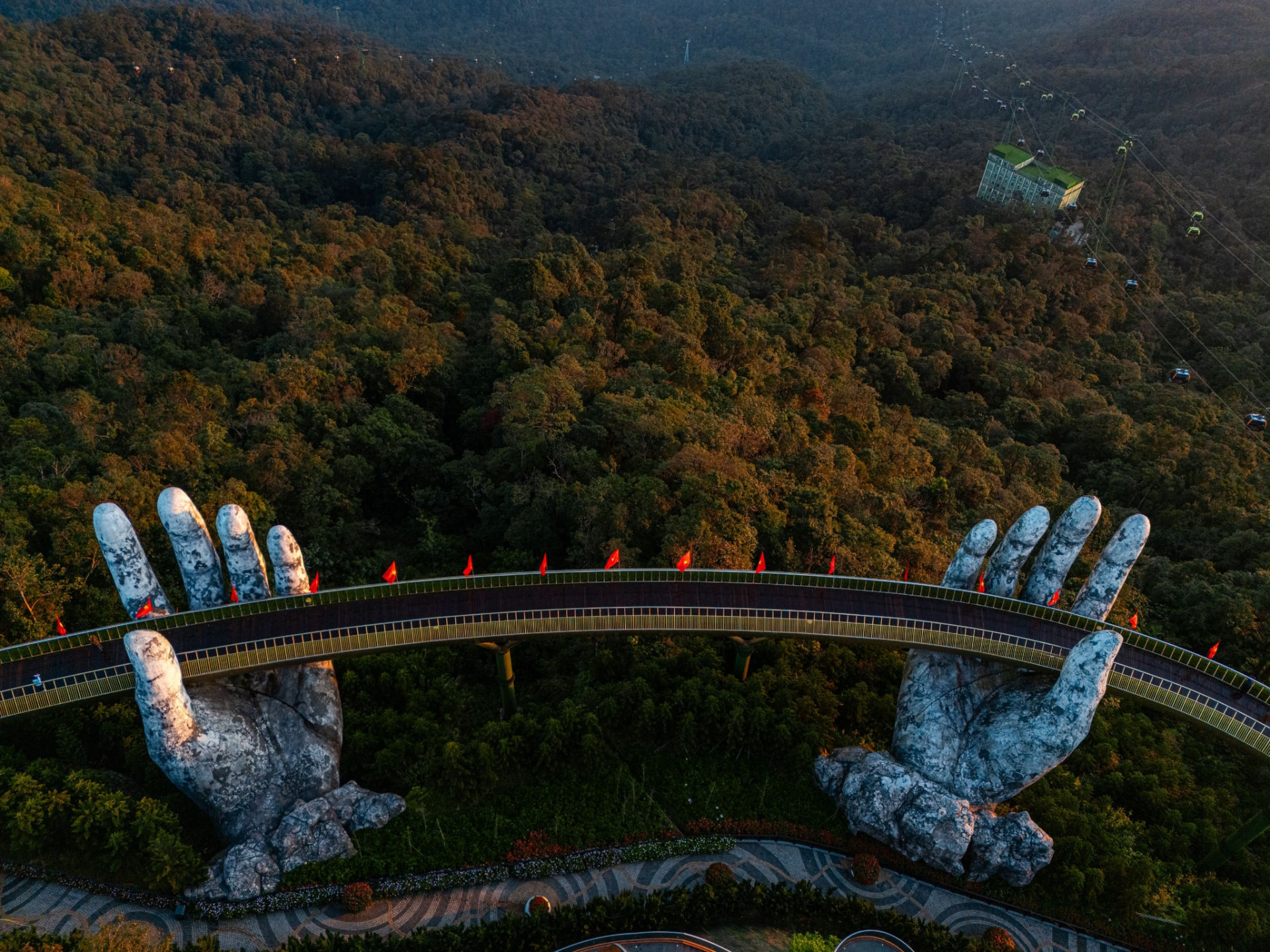 Mountain bridge above Vietnam's forest